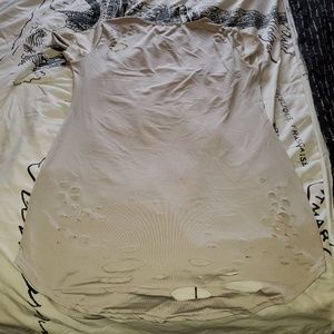 Grey stretchy distressed shirt/dress